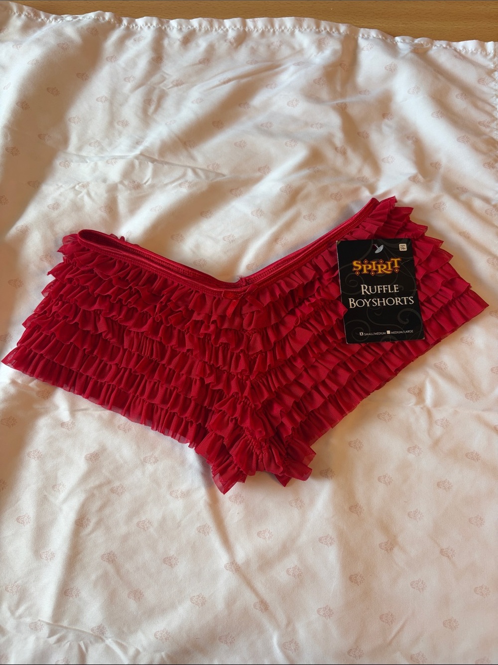 Red Ruffle Boyshorts (SPIRIT - HALLOWEEN), Womans Size:Small/Medium (NWT)